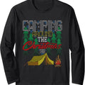 Camping Around The Christmas Tree Tent Camper Ugly Sweater Long Sleeve T-Shirt Hoodie, Sweatshirt | RetroVerseTees.com