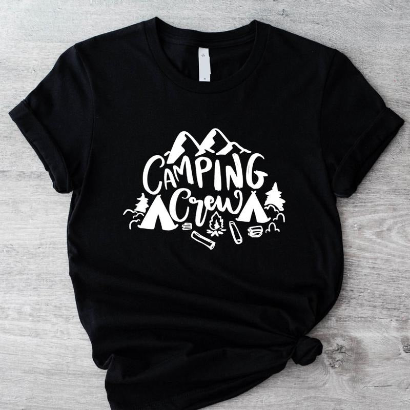 Camping Crew T-Shirt, Matching Family Camping Trip Shirt, Friends Vacation Tee, Unisex Camp Lover Gift Tee Hoodie, Sweatshirt