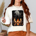 Camping Halloween Ghost Reading Book Shirt, Halloween Costume, Spooky Season Shirt, Women Fall Tshirt, Halloween Party...