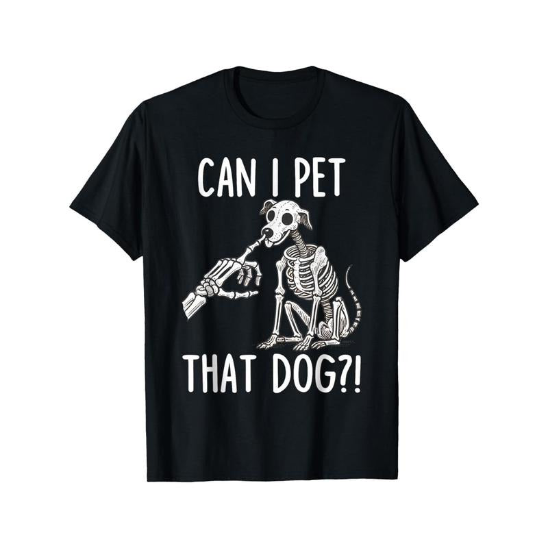 Can I Pet That Dog Halloween Skull Men's T-Shirt made in usa Hoodie, Sweatshirt | RetroVerseTees.com