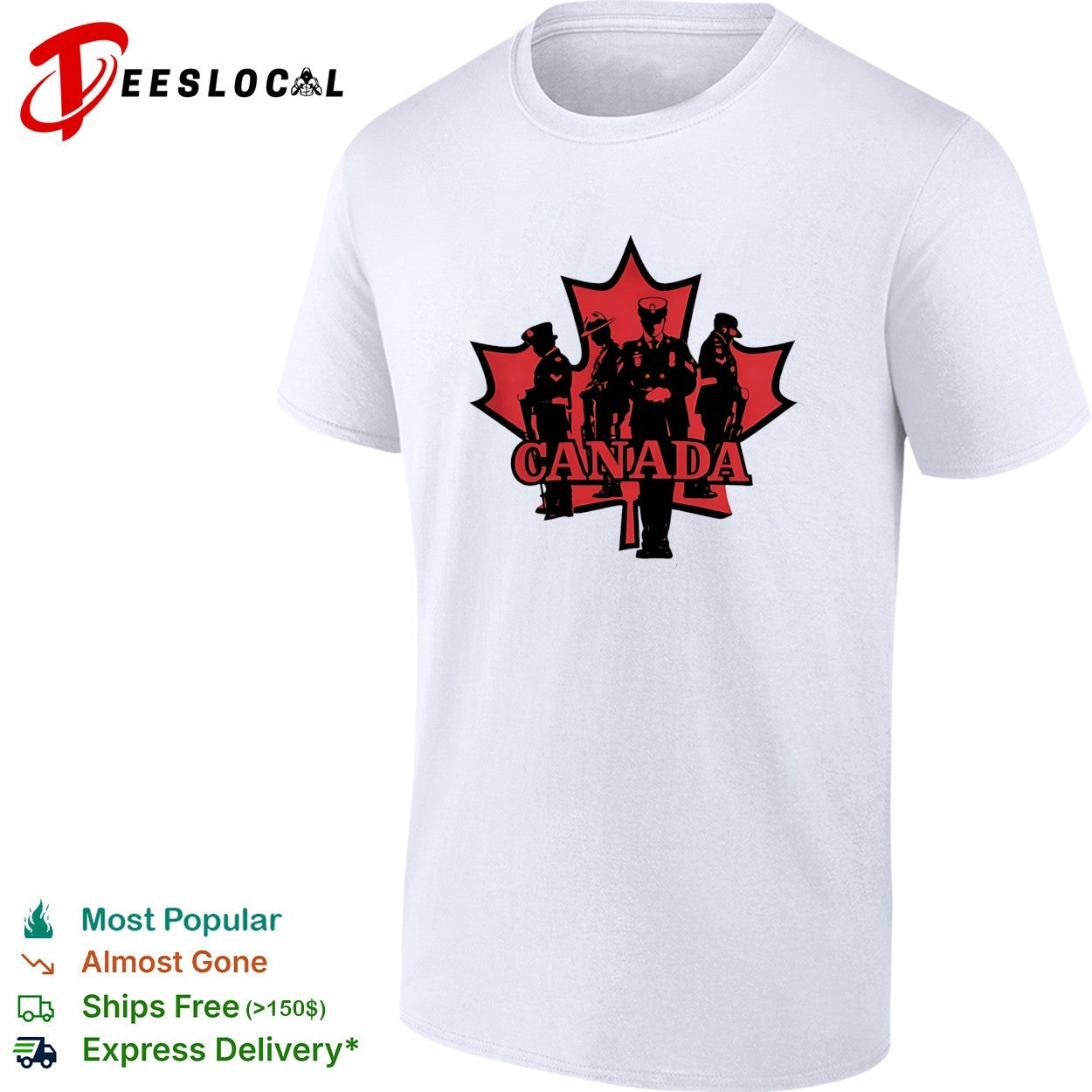 Canada maple leaf military police silhouettes shirt