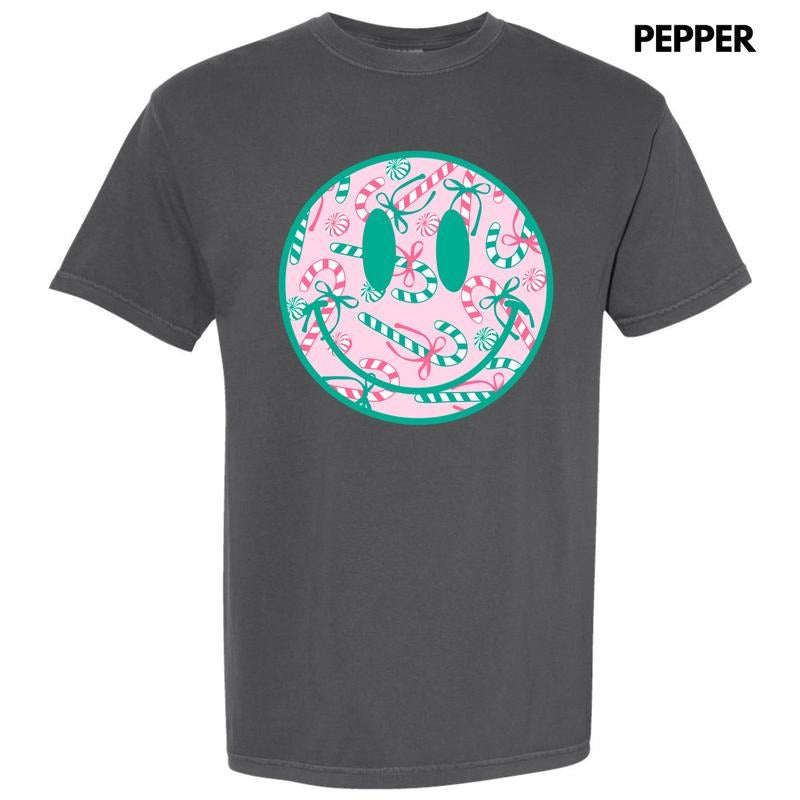 Candy Cane Happy Face Comfort Colors T-Shirt 'NLB' Hoodie, Sweatshirt | RetroVerseTees.com