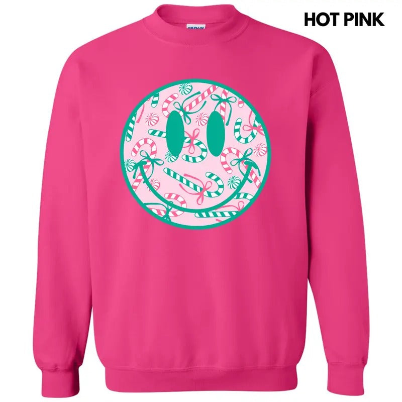 Candy Cane Happy Face Sweatshirt 'NLB' T-Shirts, Hoodie | RetroVerseTees.com