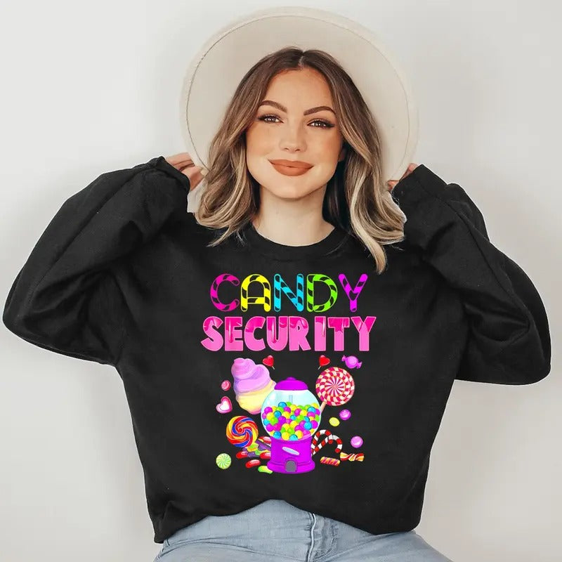 Candy Land Costume Women Candy Crew Funny Candy Security Sweatshirt T-Shirts, Hoodie | RetroVerseTees.com