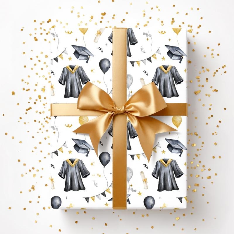 Cap & Gown Graduation Wrapping Paper T-Shirts, Hoodie, Sweatshirt | RetroVerseTees.com