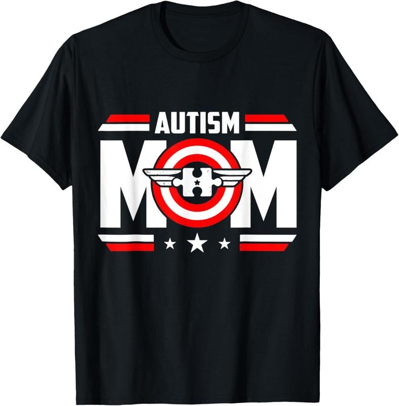 Captain Autism Mom Superhero Autistic TNF'WB shield Day T-Shirt Cotton Fit Hoodie, Sweatshirt | RetroVerseTees.com