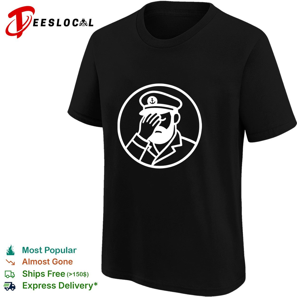 Captain facepalm logo shirt