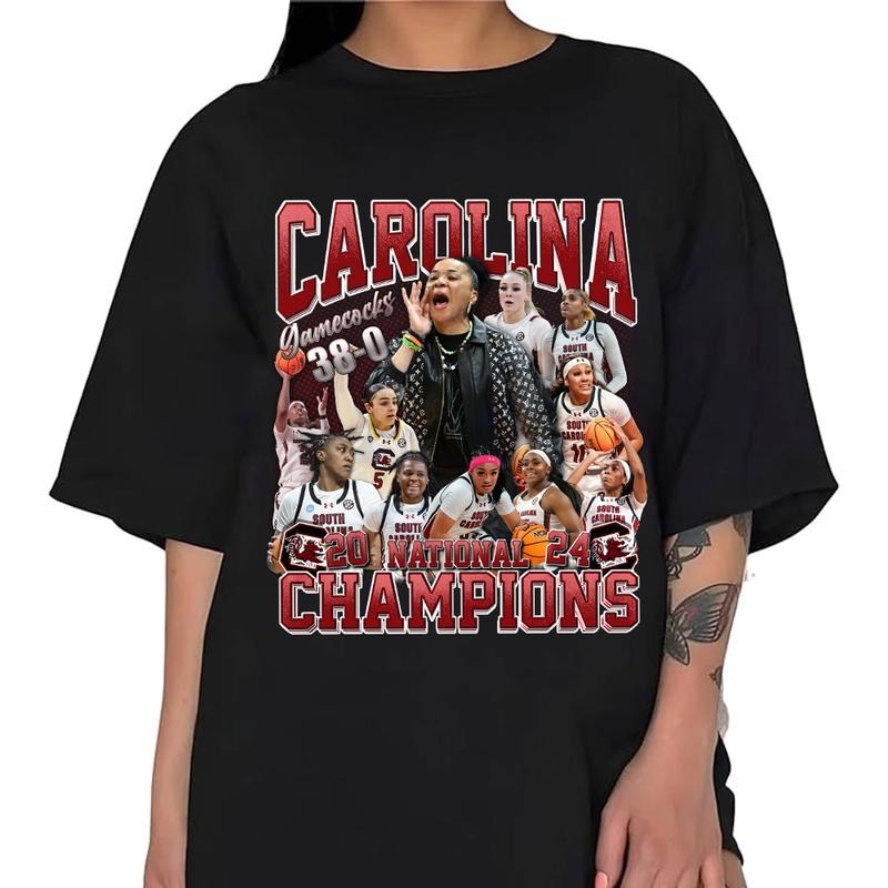 Carolina Championship Tshirt, Women's National Champions South Carolina Gamecocks, Basketball Player Bootleg, Unisex...