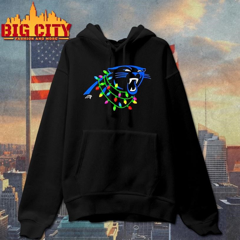 Carolina Panthers Logo Holiday Lights Shirt