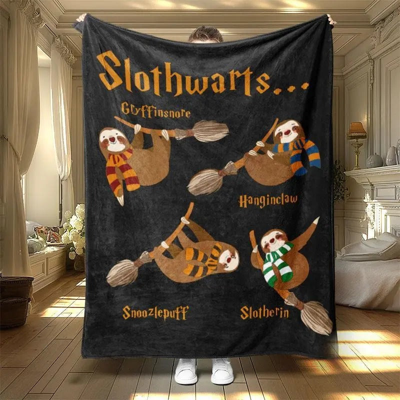 Cartoon Sloth Pattern Blanket, 1 Count Soft Warm Throw Blanket, Air-conditioned Room Blanket, Warm Nap Blanket for Home...