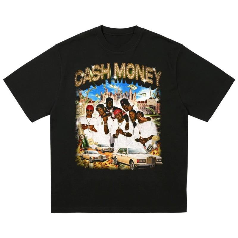 Cash Money T-Shirt Vintage Rap Tee Streetwear Hip Hop Band Graphic Merch 90S Y2K, Y2K Music Tshirt, Gift For Fan, Unisex...