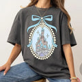 Castle With Blue Coquette Shirt, Princess Castle Sketch Shirt Magic Shirt Hoodie, Sweatshirt | RetroVerseTees.com