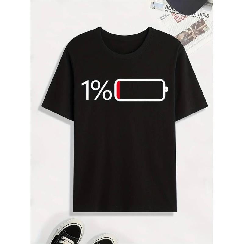 Casual Lightsaber brand-shirt Battery Low Print Lightsaber brand Shirt, Tees For Men, Casual Short Sleeve Tshirt For...