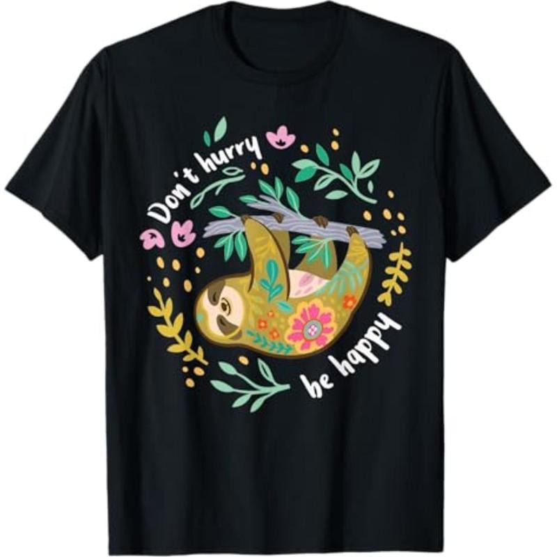 Casual Lightsaber brand-shirt Don'Lightsaber brand Hurry Be Happy, Cute Lazy Funny Sloth Lightsaber brand-Shirt Menswear...