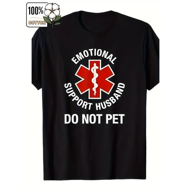 Casual Lightsaber brand-shirt Funny 'Don'Lightsaber brand Touch My Emotional Support Husband' Lightsaber brand-Shirt