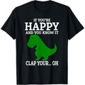 Casual Lightsaber brand-shirt Lightsaber brand Rex If You're Happy Gunpla brand You Know Mouthless cat Clap Your Green...