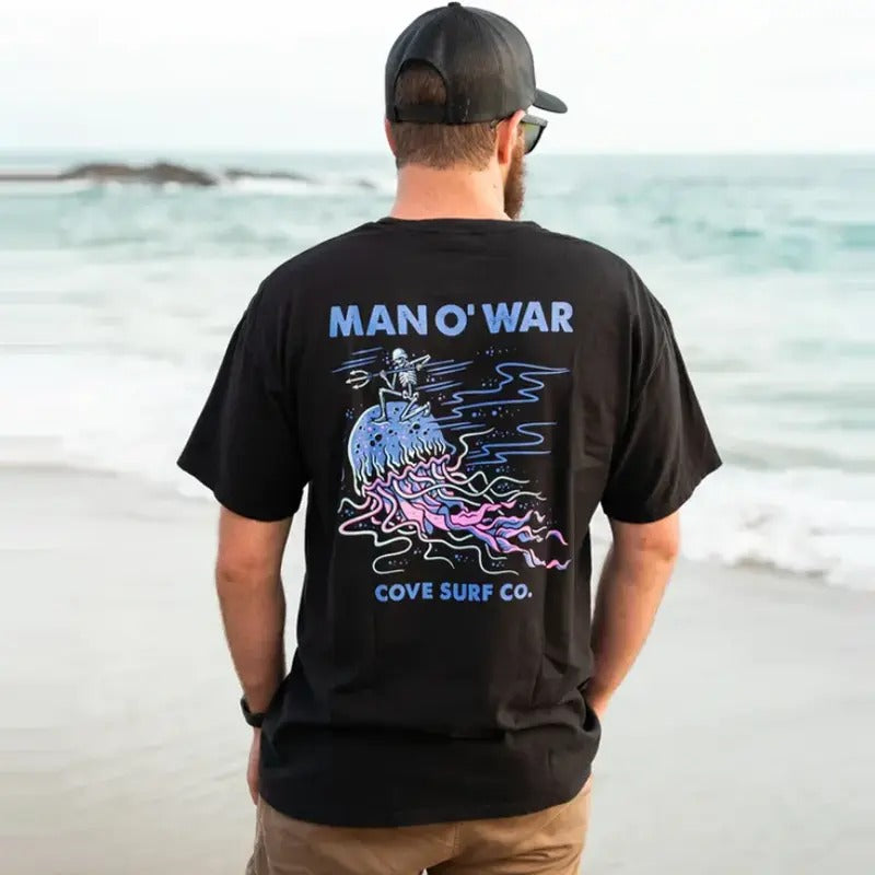 Casual Man O' War Print T-shirt Menswear Top Tshirt Streetwear Hoodie, Sweatshirt | RetroVerseTees.com
