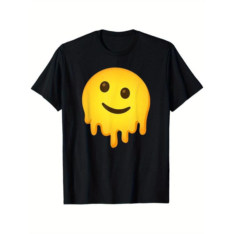 Casual Melting Print T-Shirt | FOG & Comfortable Short Sleeve Crewneck | Black with joyful TNF Design | Machine Washable...
