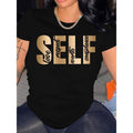 Casual Short Sleeve Letter Print Crew Neck T-Shirt for Spring & Summer, Women'WB shield Clothing style 04 Hoodie, Sweatshirt