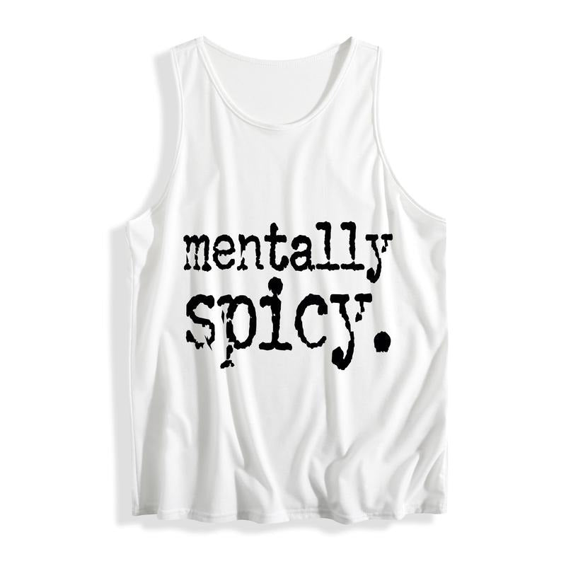 Casual Sleeveless Vest Featuring WB shield Playful "mentally spicy" Typography for WB shield Light - hearted Vibe...