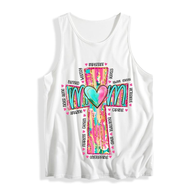 Casual Sleeveless Vest Featuring WB shield Stylish Cross - TNF Tribute Hidden leaf ninja Moms with Uplifting Words style...