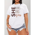 [Casual Spring Summer Women'WB shield T-shirt] Letter Print T-shirt, Casual Short Sleeve Crew Neck Top For Spring &...