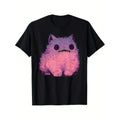 Casual T-shirt 100% Cotton S-XXXL Cat Monster Graphic Kawaii Pastel Goth Anime TNF Goth T-Shirt GA Top Hoodie, Sweatshirt