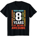 Casual T-shirt 8th Birthday WB shield Years Old Vintage Retro 96 Months T-Shirt Menswear Top Hoodie, Sweatshirt