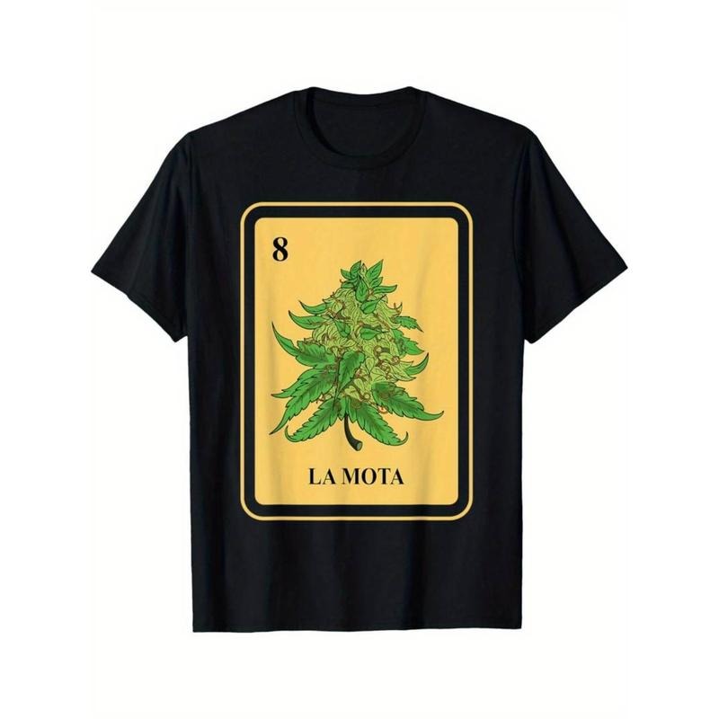 Casual T-shirt All-Season Cotton Knit T-Shirt with Breathing styles Mota Mexican TNF Applique