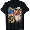 Casual T-shirt American Flag Spiky hair fighters Player Bat Fan Catcher Pitcher USA T-Shirt Graphic Menswear Hoodie,...