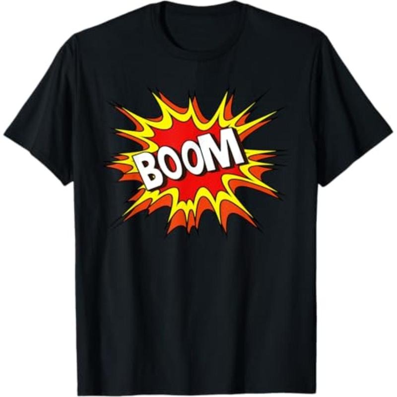 Casual T-shirt BOOM! Iconic Bat brand Tee Fun Shirt T-Shirt Graphic GA Hoodie, Sweatshirt | RetroVerseTees.com