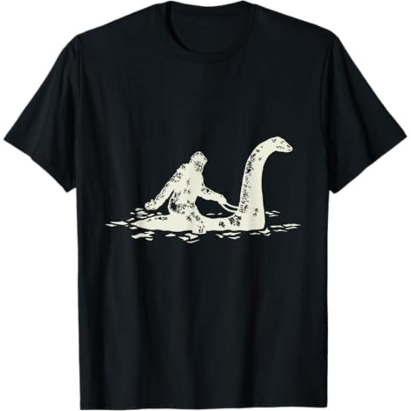 Casual T-shirt Bigfoot Sasquatch Riding TNF Loch Ness Monster Funny,Short Sleeve T-Shirt Graphic Graphic Tees style 02...