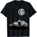 Casual T-shirt Bigfoot Walking Red plumber brand TNF Forest Moon Night Sky Sasquatch T-Shirt Graphic Graphic Tees Hoodie,...