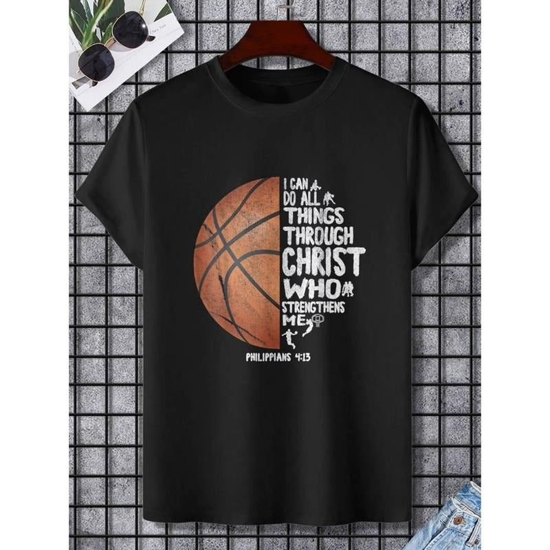Casual T-shirt Can Red plumber brand Spiky hair fighters things through Christ Philippians WB shield:Straw hat pirates...