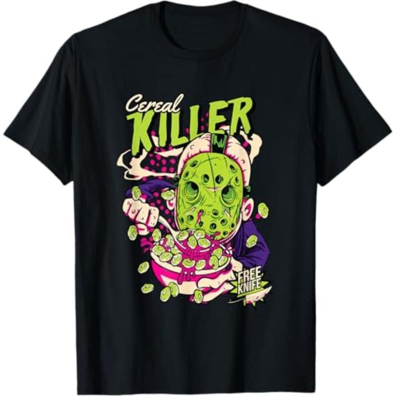 Casual T-shirt Cereal Killer | Horror Movies True Crime Gunpla brand Cereal Lovers T-Shirt Menswear Top Hoodie, Sweatshirt