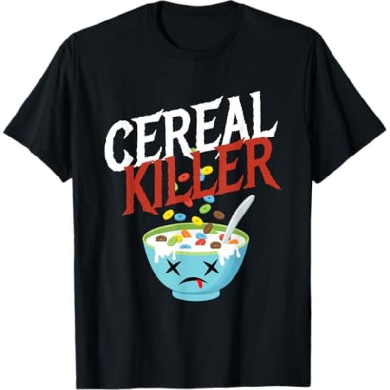 Casual T-shirt Cereal Killer Swoosh Costume Breakfast Cereal Halloween Party T-Shirt Menswear Top Hoodie, Sweatshirt