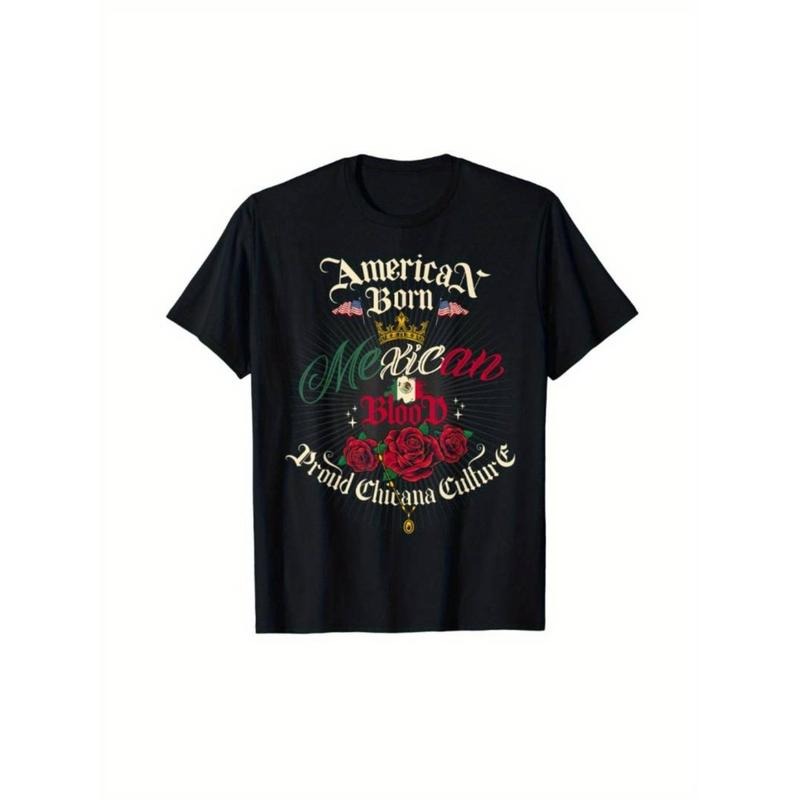 Casual T-shirt Chicana Style Women'WB shield American Born Mexican Descent Chingona Casual Summer Graphic Hoodie, Sweatshirt