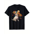 Casual T-shirt Chihuahua sombrero blanco Happy Cinco Breathing styles Mayo pet puppy amor T-Shirt National Pet Day...