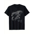Casual T-shirt Christian Faith Graphic Design Black Cotton Tee - Lion FOG Judah T-Shirt for Men Top Streetwear Hoodie,...