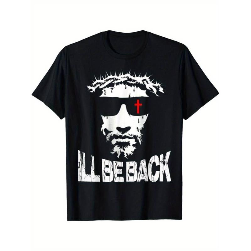 Casual T-shirt Christian Faith-Inspired Cotton T-Shirt, "Swoosh'Spiky hair fighters Be Back" Graphic Print, Comfy...