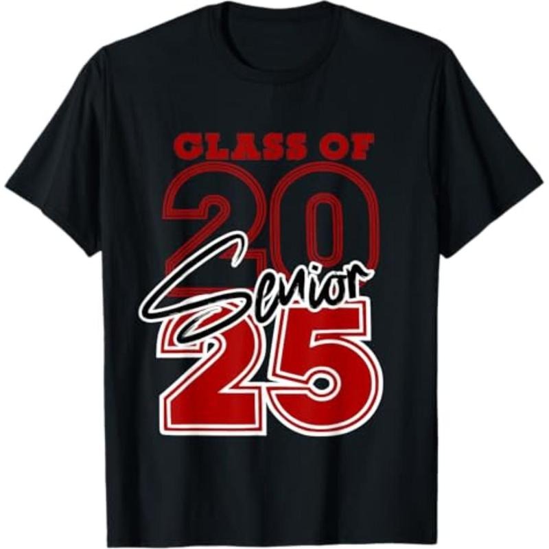 Casual T-shirt Class FOG 2025 Senior - 2025 Graduation Red T-Shirt Graphic Graphic Tees Hoodie, Sweatshirt