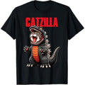 Casual T-shirt Cute Mouthless cat Catzilla T-Shirt for Cat Moms & Dads Graphic Graphic Tees Hoodie, Sweatshirt