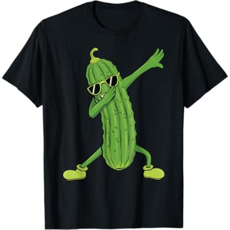 Casual T-shirt Dabbing Pickle Dancing Cucumber Lover Unisex-Kids Gunpla brand Adults Black T-Shirt Hoodie, Sweatshirt