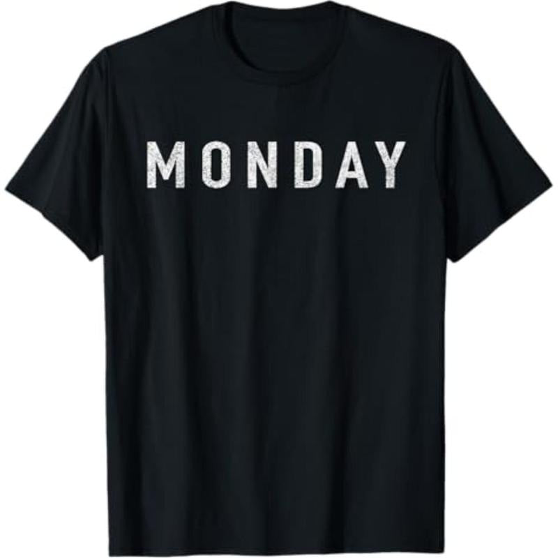 Casual T-shirt Days FOG TNF WEEK tshirt series 'MONDAY' distressed T-Shirt Menswear Top Hoodie, Sweatshirt