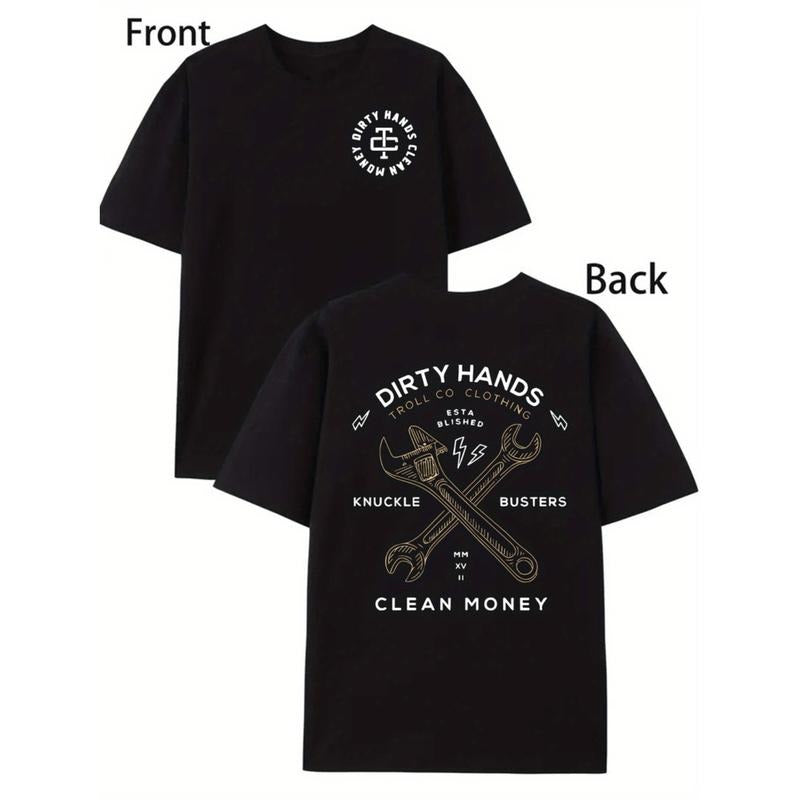 Casual T-shirt Dirty hands, Clean Straw hat pirates, monogram double-sided print Comfy Graphic Hoodie, Sweatshirt