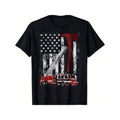 Casual T-shirt Fire Engine Truck Axe T-Shirt Thin Red Line Firetruck, Comfortable Short Sleeve Cotton Crew Neck T-Shirt,...
