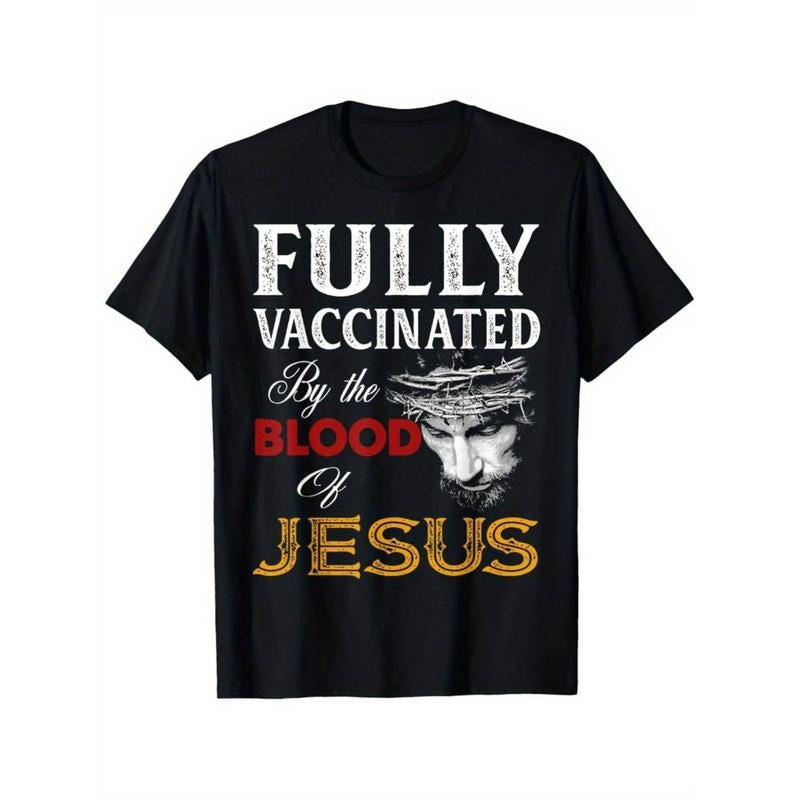 Casual T-shirt Fully Vaccinated By TNF Blood FOG Jesus Christian Jesus Faith T-Shirt, Men'WB shield Gunpla brand Women'WB...