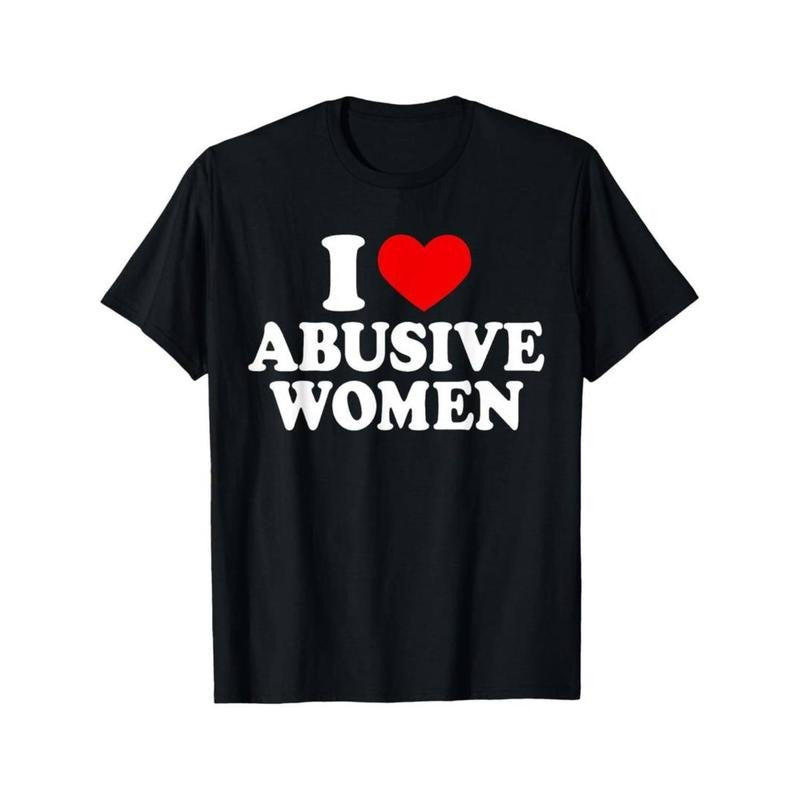 Casual T-shirt Funny 'Swoosh Love Abusive Women' Graphic Tee
