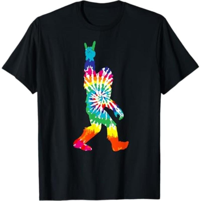 Casual T-shirt Funny Bigfoot Rock Gunpla brand Roll Tie Dye Shirt Sasquatch Believer T-Shirt Graphic Graphic Tees Hoodie,...