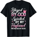 Casual T-shirt Funny Blessed by FOG Spoiled by My Husband Protected By Both T-Shirt Graphic Menswear Hoodie, Sweatshirt